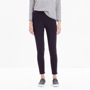 Madewell 1937 Size 0 Pieced Ponte Knit Leggings Black Pull On Stretch Pockets